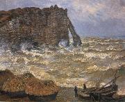 Claude Monet The Cliff at Etretat after a Storm oil painting artist